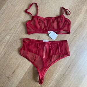 NEW FREE PEOPLE  Intimately Charlize Underwire Bra & High Waisted Panty SET